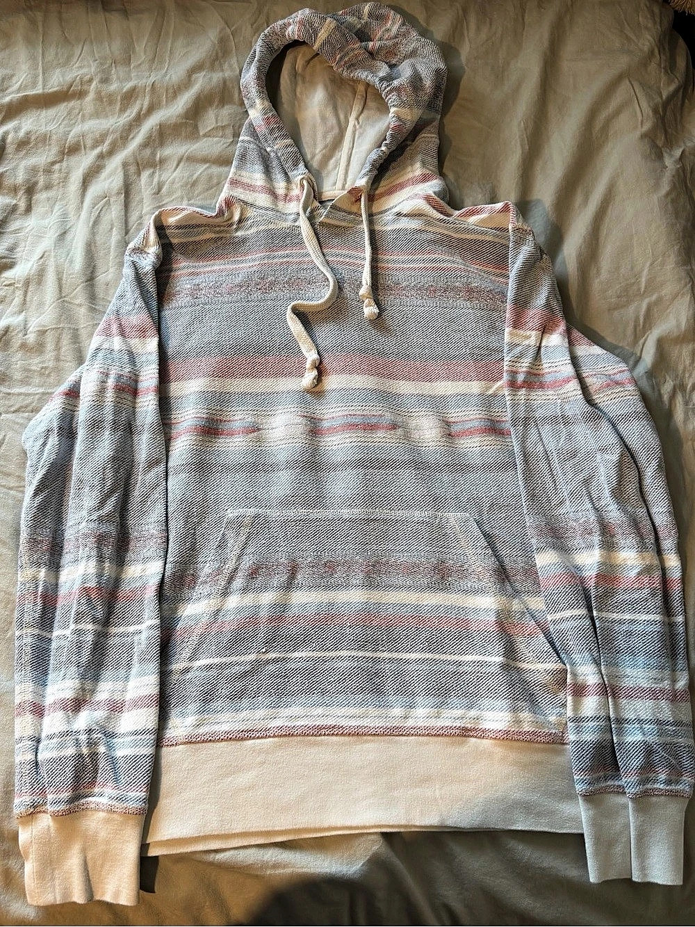Faherty Striped Hoodie Size Large (See details below)